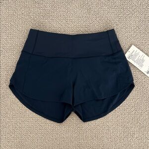 NWT Lululemon Speed Up HR Short 2.5” *Lined Size 6, True Navy (TRNV)